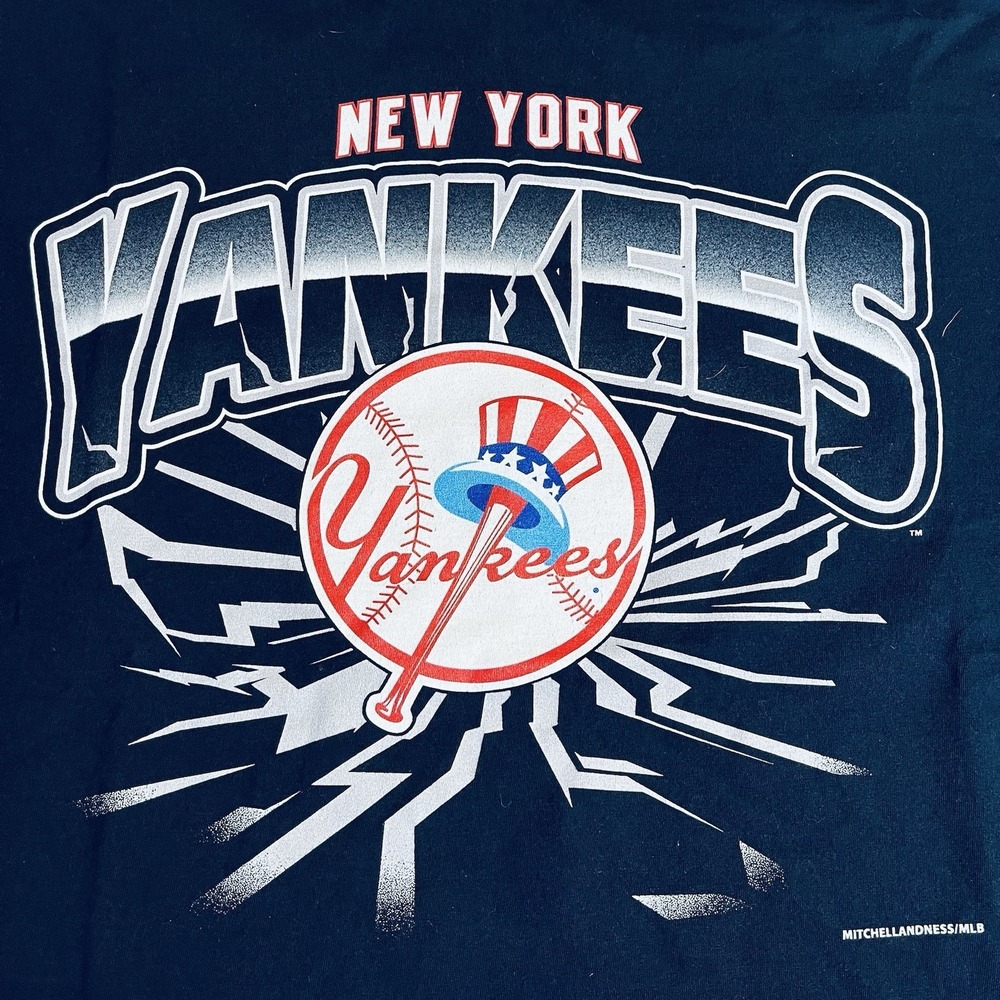 New York Yankees Mitchell/Ness Blue Graphic T Shirt Sz XXL